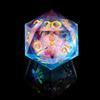 YEMEKO Single Liquid Core D20 Dice - 22mm, 20 Sided D&D Dice for Dungeons and Dragons, RPG, Roleplaying Games MTG Table Games, Handmade Polyhedral Dice with Resin Sharp Edge (Liquid Blue Red) view 2
