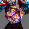 YEMEKO Single Liquid Core D20 Dice - 22mm, 20 Sided D&D Dice for Dungeons and Dragons, RPG, Roleplaying Games MTG Table Games, Handmade Polyhedral Dice with Resin Sharp Edge (Liquid Blue Red) view 3