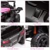 12V Kids Ride On Car Truck Parent Remote Control, Spring Suspension, LED Lights, Open Doors, Safety Belt, AUX Port, Music Pink Power Wheels Vehicle for Boys Girls view 3