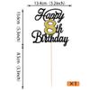 Rsstarxi 1 Pack Happy 8th Birthday Cake Topper Glitter 8 Fabulous Cake Decoration Hello 8 Cheers to 8 Years Birthday Cake Pick for Happy 8th Birthday Anniversary Party Decorations Black Gold view 2