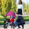 Kids Tricycle,5-in-1 Tricycle Stroller for Toddlers 18 Months to 5 Years,Adjustable Push Handle, Rotatable Seat, Retractable Canopy,Detachable Guardrail,Folding Baby Trike,Purple view 3