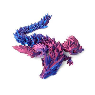Flavery 3D Printed Dragon - 18 inch Flying Articulated Dragon with Wings, Flexible Winged Crystal Fidget Toy, Home Decor, Birthday Gift, Desk Pet(Purple)
