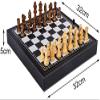 32X32X5Cm Checkerboard of Black and White Leather in Wood Professional Chess for Adults Amusement Toy for Children view 2