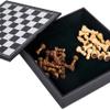 32X32X5Cm Checkerboard of Black and White Leather in Wood Professional Chess for Adults Amusement Toy for Children view 3