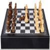 32X32X5Cm Checkerboard of Black and White Leather in Wood Professional Chess for Adults Amusement Toy for Children view 4