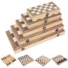 3 in 1 Learning Foldable Gift Beginner Portable Backgammon Games Travel Wooden for Adult Kids Chess Board Set Entertainment Set Portable Board Game Set (29x29cm) view 4