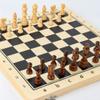 Folding Chess Set Board Handmade Portable Travel Sets with Game Pieces Storage Slots for Adults and Kids (Size : 29cm) (34cm) view 4