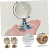 ERINGOGO 2pcs Crystal Globe Gold Decor Ornament Gold Trim Delicate Globe Model Round Geographic Educational Decor Desktop Pujiang High Borosilicate Glass Mini view 2