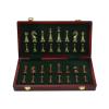 11 Inches with Metal Chess Pieces Handmade Portable Travel Sets with Game Storage Slots Folding Portable Board Game Set view 1