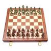 11 Inches with Metal Chess Pieces Handmade Portable Travel Sets with Game Storage Slots Folding Portable Board Game Set view 3
