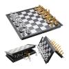 3 In1 Chess Set Backgammon Checkers Indoor Travel Chess Folding Chessboard Chess Portable Board Game Set view 2