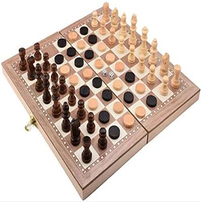29.5X29Cm Wooden Foldable Chess Portable Three-Dimensional Chess Piece for Adults Educational Entertainment Toys for Children