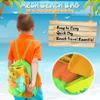 HUITEM Beach Sand Toys for Kids, 29PCS Sandbox Toys with 2 Collapsible Bucket Sand, 2 Dump Truck, Dinosaur Molds, Castle Building Kit, Shovel Sieve,Flags,Mesh Bag Travel Beach Toys for Toddler 3-10 view 2