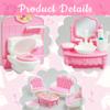 20 Pieces Doll House Furniture and Accessories Set Dollhouse Furniture Set Mini Dollhouse Furniture 1 12 Scale Bedroom Living Room Bathroom Furniture Accessories (Pink) view 4