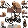 2 in 1 Baby Stroller Reversible Portable Standard Baby Stroller Convertible Pushchair Infant Buggy Baby Carriage Foldable High Landscape Pram for Toddler Newborn (2US588-KHAKI) view 1