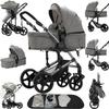2 in 1 Baby Stroller Reversible Portable Standard Baby Stroller Convertible Pushchair Infant Buggy Baby Carriage Foldable High Landscape Pram for Toddler Newborn (2US588-GREY) view 1