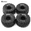 Chanmoo 1/18 RC Monster Truck Tires and Hard Plastic Wheels Rims 12mm Hex 1/16 Rubber Buggy Off Road Tyres OD 100mm for 1:16 1/12 1/14 Scale Truck Car Traxxas E-REVO HSP HPI Tamiya Losi 4PCS (Black) view 3
