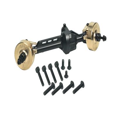 Aluminum 7075 Brass Front Straight Axle Housing for Axial 1/10 SCX10 Pro 4X4 Scaler Rock Crawler Kit AXI03028 Upgrades - Black