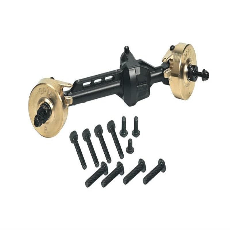 Aluminum 7075 Brass Front Straight Axle Housing for Axial 1/10 SCX10 Pro 4X4 Scaler Rock Crawler Kit AXI03028 Upgrades - Black
