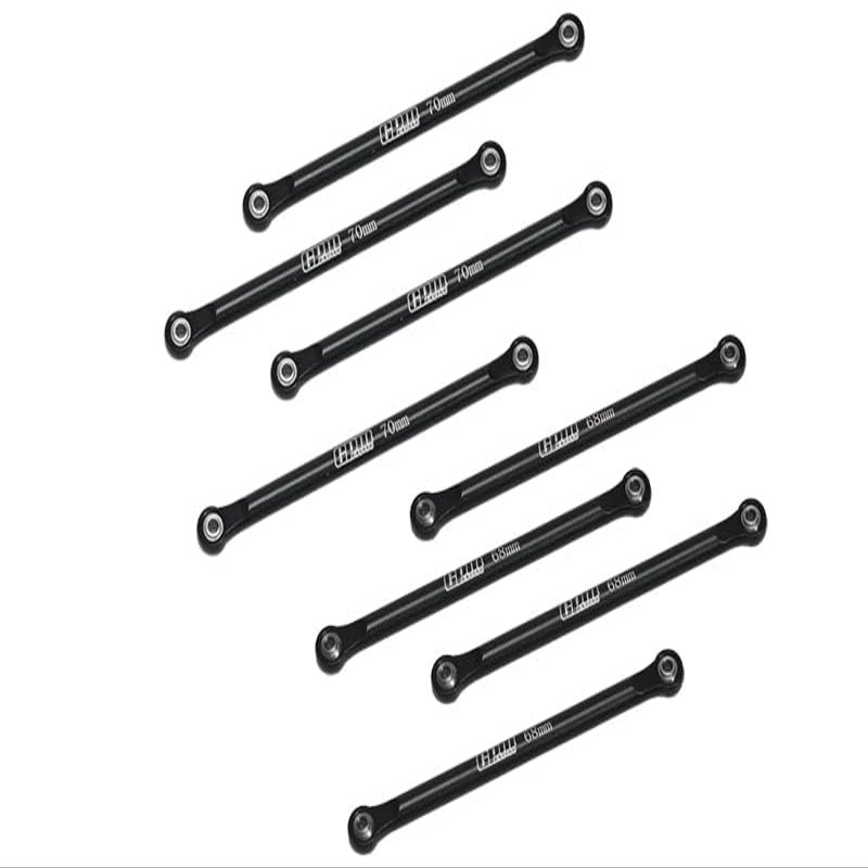 Aluminum 7075 Upper & Lower Link Bar Set for Losi 1/18 Mini LMT 4X4 Brushed Monster Truck RTR-LOS01026 Upgrade Parts - Black