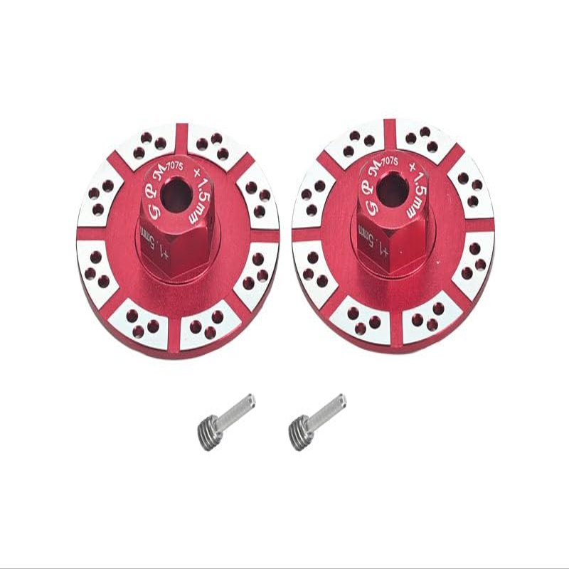 Aluminum 7075 +1.5mm Hex with Brake Disk with Silver Lining for Losi 1:10 Baja REY-LOS03008 / Rock REY-LOS03009 / Baja Rey 2.0-LOS03046 Upgrades - Red