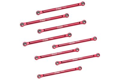 Aluminum 7075 Upper & Lower Link Bar Set for Losi 1/18 Mini LMT 4X4 Brushed Monster Truck RTR-LOS01026 Upgrade Parts - Red