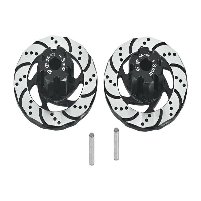 Aluminum 7075 +3mm Front Or Rear Hex With Brake Disk With Silver Lining For Traxxas 1:7 Unlimited Desert Racer UDR Pro-Scale 4X4 85076-4 85086-4 Upgrades - Black