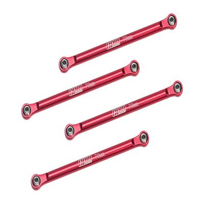 Aluminum 7075 Lower 4-Link Bar Set for Losi 1/18 Mini LMT 4X4 Brushed Monster Truck RTR-LOS01026 Upgrade Parts - Red