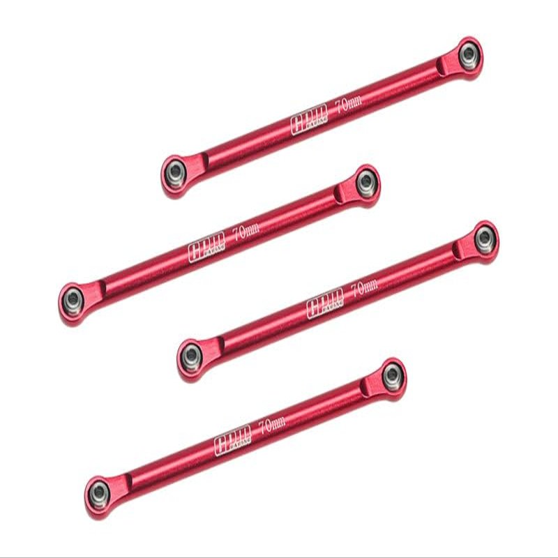 Aluminum 7075 Lower 4-Link Bar Set for Losi 1/18 Mini LMT 4X4 Brushed Monster Truck RTR-LOS01026 Upgrade Parts - Red