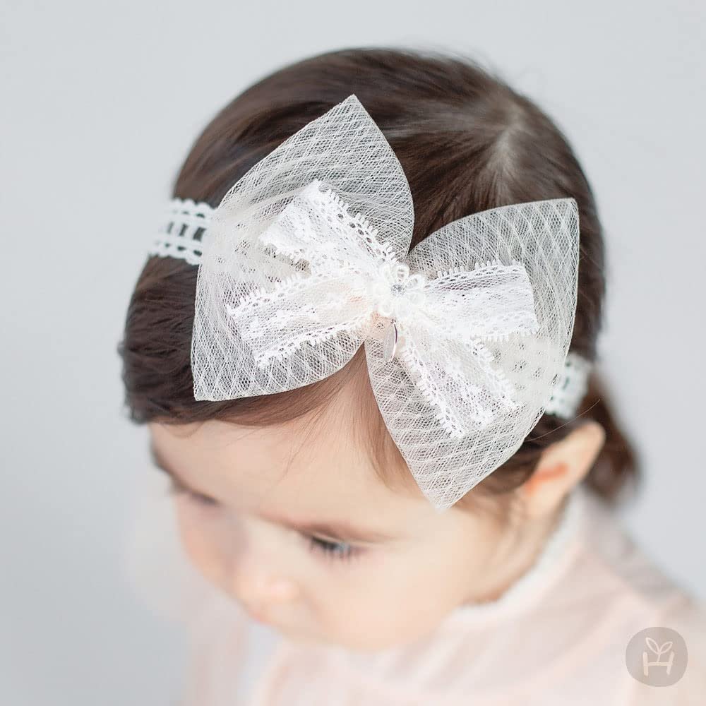 Asphinien Baby Girls Bow Headband Lace Cute Bow-knot Hair Band Elastic Toddler Newborn Infants Birthday Festival Party Head Wrap Accessories (Style 3)
