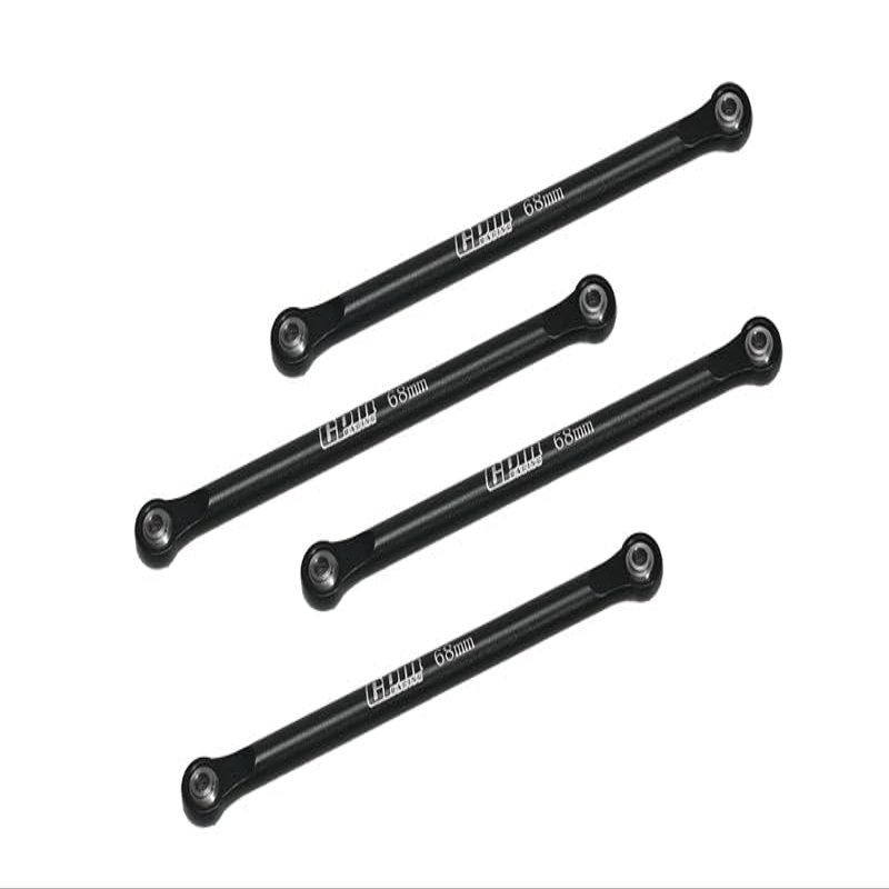 Aluminum 7075 Upper 4-Link Bar Set for Losi 1/18 Mini LMT 4X4 Brushed Monster Truck RTR-LOS01026 Upgrade Parts - Black