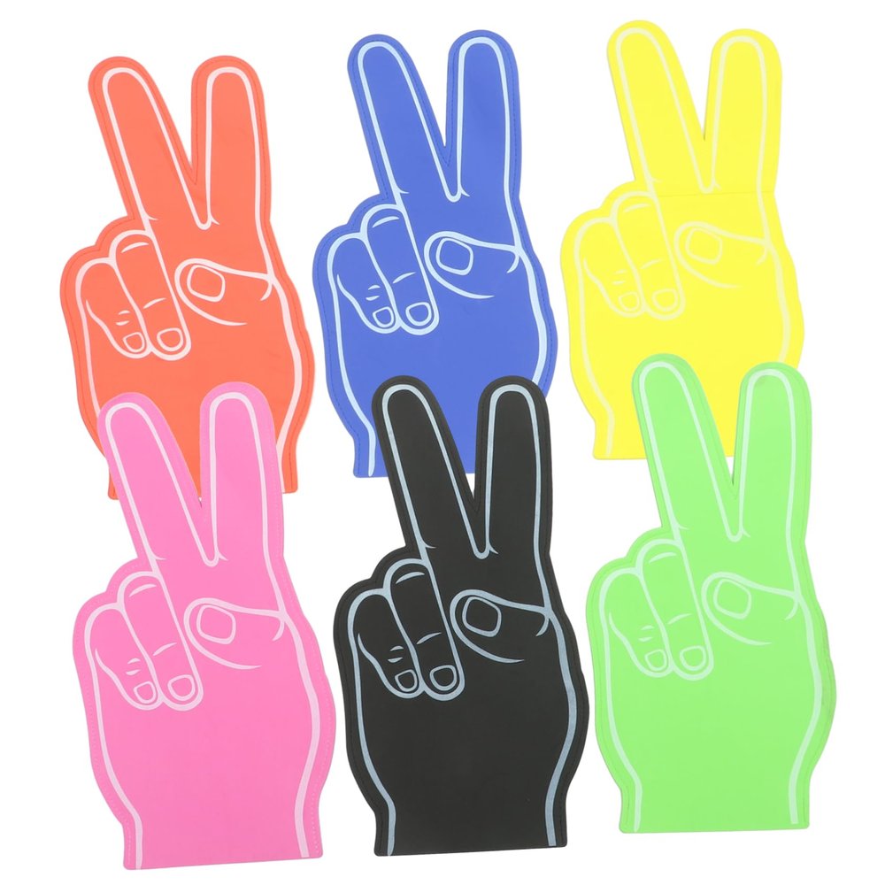GANAZONO 6pcs Cheerleading Props Foam Hand Glove Sports Meeting Accessory Vibrant Foam Fingers Cheerleading Finger