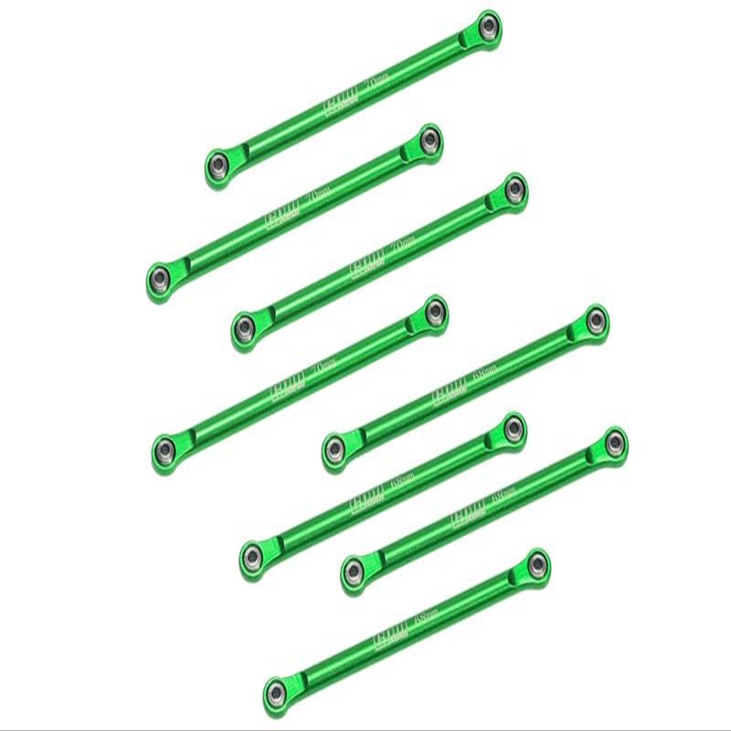 Aluminum 7075 Upper & Lower Link Bar Set for Losi 1/18 Mini LMT 4X4 Brushed Monster Truck RTR-LOS01026 Upgrade Parts - Green