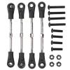 Pilipane Metal Adjust Length Servo Linkage Steering Link Rod, Adjust Turnbuckles Camber Linkage Rod Ends, 4pcs RC Steering Tie Rod for 1/10 RC Offroad Car view 1
