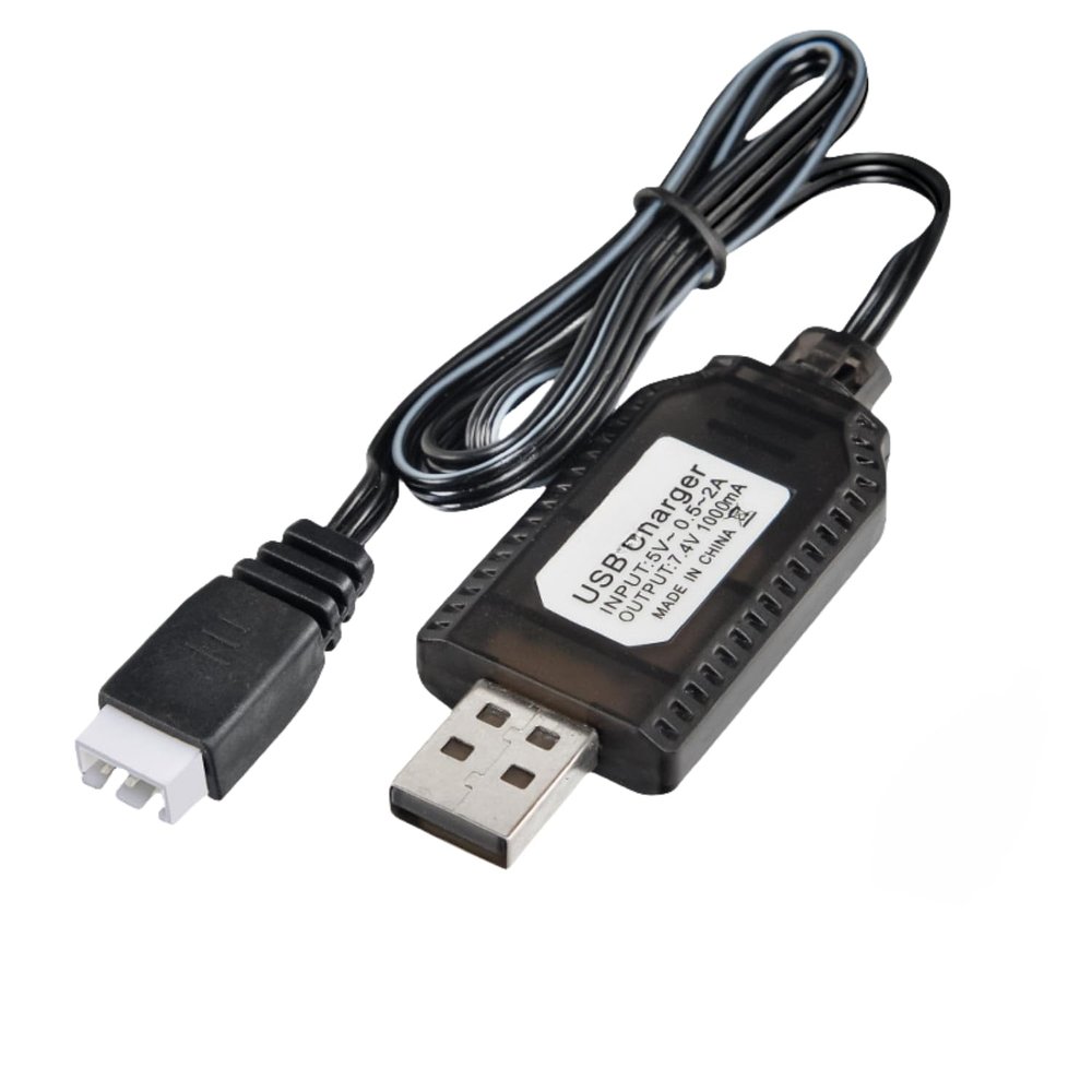 AQUA-ATL XH-3P USB Charger Cable for 7.4V Axial SCX10 SCX24, BEZGAR, DEERC, Hosim Q903 Q905, Sharkool, Holyton, Force1 Velocity RC Toys, Splatter Ball Gun, RC Car, Boat and Trucks