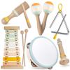 Baby Musical Instruments-Montessori Wooden Toys for Toddlers 1-3,Neutral Colors Percussion Instruments Set with Modern Boho Xylophone for Kids Preschool Educational 3+ view 1