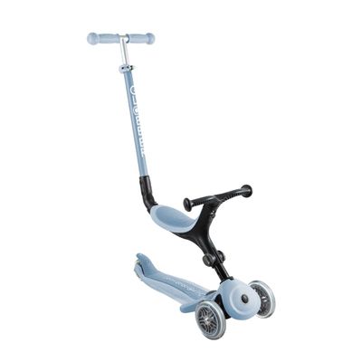 Globber GOUP Active Eco 3-Wheel Scalable Scooter with Seat, for Children 15 Months to 6 Years, Sky Blue
