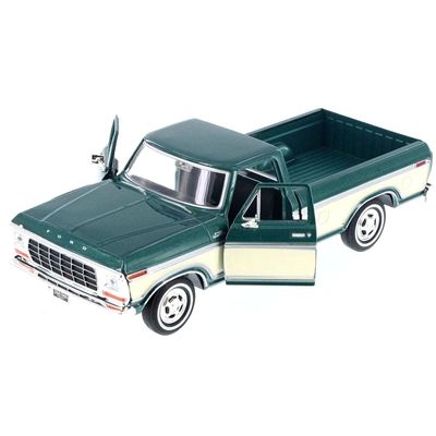 1979 F-150 Pickup Truck Green Metallic and Cream 1/24 Diecast Model Car by Motormax 79346AC-GRNCRM