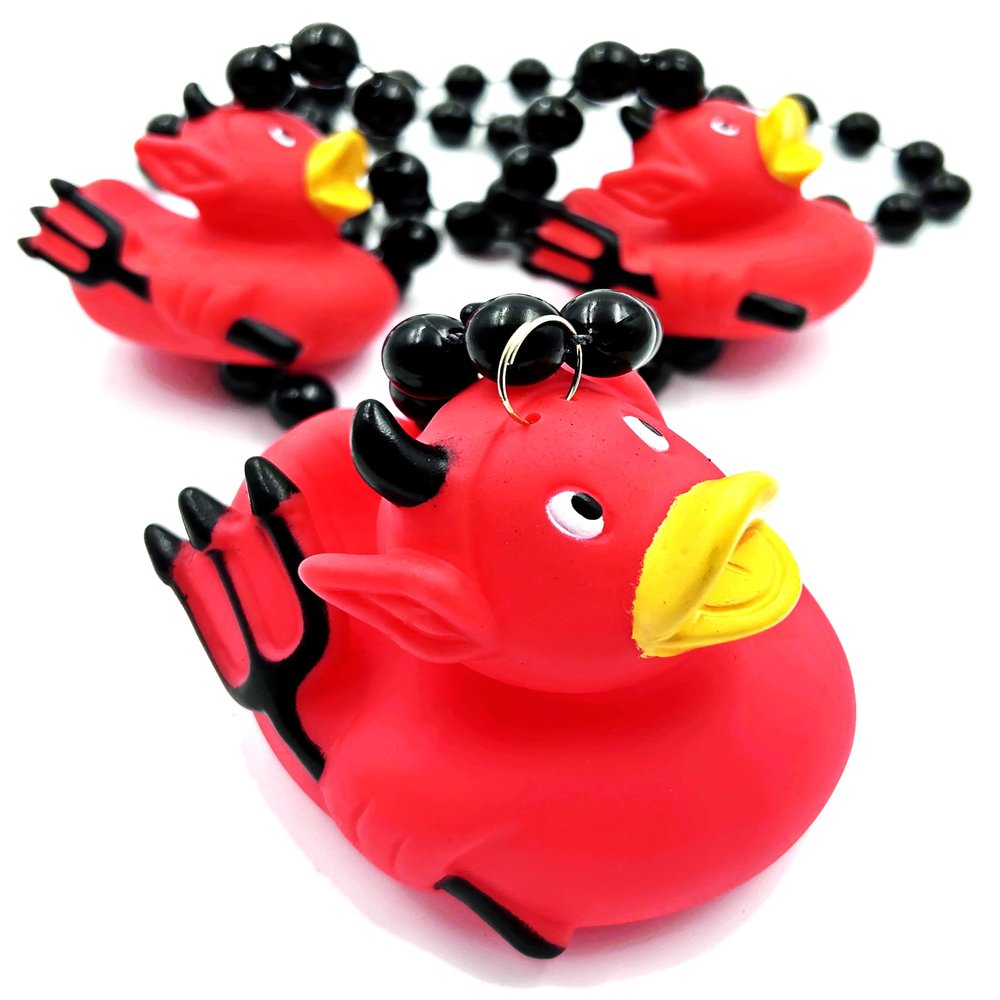 Devil Rubber Ducks Mardi Gras Bead Necklace New Orleans