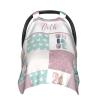 Personalized Baby Car Seat Canopy for Babies with Name, Custom Car Seat Covers for Girls, Infant Opening Minky Nursing Breastfeeding Stroller Cover Carseat Canopies for Newborn, Unicorn Pink view 1