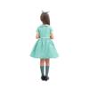 Rabtero Kids 50s Costume, 1950s Dresses for Girls, Polka Dot Dress with Headband, Glasses and Socks for Girls 7-8 Years, Large, Green view 2