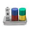 BEABOY Left Right Center Dice Game Set with 3 Dices + 40 Colorful Chips view 1