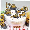 ibasenice 54pcs Construction Cake Toppers for Birthday Parties Engineering Truck Theme Decorations for Boys and Girls for Showers and Day Celebrations view 3