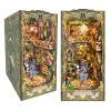 Joincon Book Nook Kit,DIY Miniature Dollhouse Booknook Kit with LED Light 3D Puzzle Book Nook Model Kit Decorative Bookend Stand for Adults Creative Bookshelf view 1