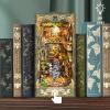 Joincon Book Nook Kit,DIY Miniature Dollhouse Booknook Kit with LED Light 3D Puzzle Book Nook Model Kit Decorative Bookend Stand for Adults Creative Bookshelf view 2