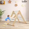 OLAKIDS Pikler Triangle Set 3 in 1 Climbing Toys for Toddlers Foldable Wood Montessori Baby Jungle Gym with Ramp Ladder Slide Kids Indoor Playground Activity Play Structure view 2