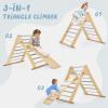 OLAKIDS Pikler Triangle Set 3 in 1 Climbing Toys for Toddlers Foldable Wood Montessori Baby Jungle Gym with Ramp Ladder Slide Kids Indoor Playground Activity Play Structure view 3