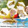 bayehngs Pool Toy, Remote Control Shark Toy for Boys, Bath Toy for Kids, High Simulation Shark RC Boat Boy Toy with Light & Spray Water, Gift for 6+ Year Old Boys Girls, Gold view 3