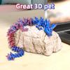 Flavery 3D Printed Dragon - 12 inch Articulated Crystal Dragon, Desk Toy, 3D Printed Gift for Christmas, Birthday, Figurine Decor, Easter Basket Stuffers(Purple) view 2