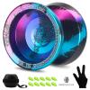 YOYOSTUDIO T16 Responsive Yoyo Professional, Dual Purpose Yoyo for Kids Beginner, Unresponsive Yo yo for Adults with Removal Bearing Tool, 10 Yo-Yo Strings, Case & Glove (Black Blue Pink) view 1